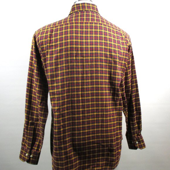FABIO INGHIRAMI Men's Plaid Shirt Soft Fleece Italy Red Multicolor Size 16/41 - Picture 9 of 12